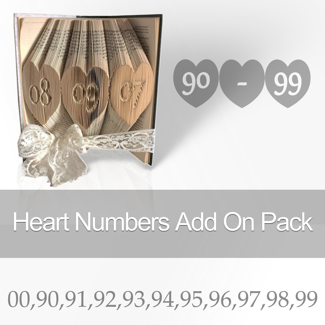 Heart Numbers Book Folding Patterns - 90 - 00